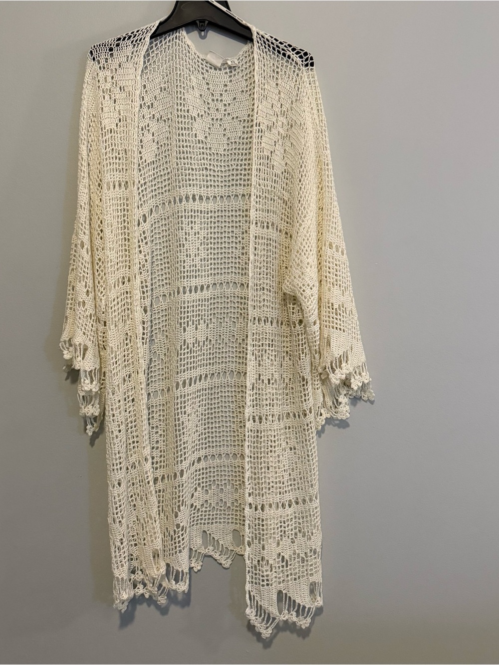 Somedays Lovin Cream Open Crochet Kimono